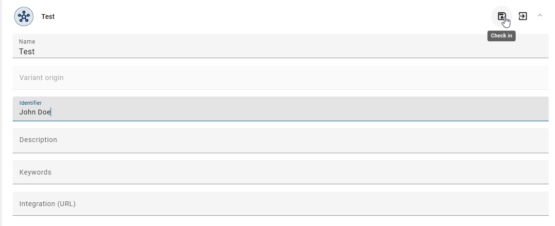 The screenshot shows the option to check in the changes made to an existing context diagram.