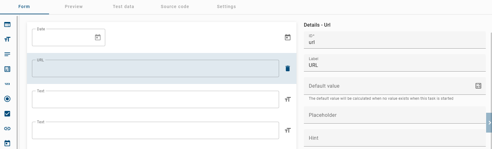 The screenshot which is displayed here shows the detail page of the URL form.