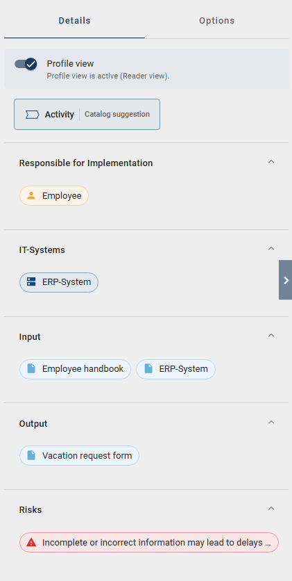 The screenshot shows the properties of the diagram in the process execution view.